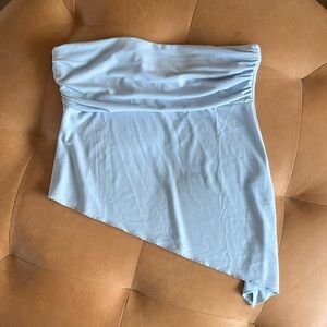 Urban Outfitters Baby Blue A-Symmetric Ruched Strapless Top - L